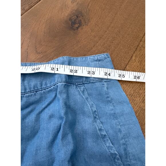 ModCloth Denim Chambray Shorts Blue High Waisted Lightweight Preppy Sz 26 NWT - Picture 8 of 10